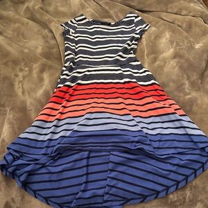 Tommy Hilfiger Striped Blue and Red Kids Casual Dress
